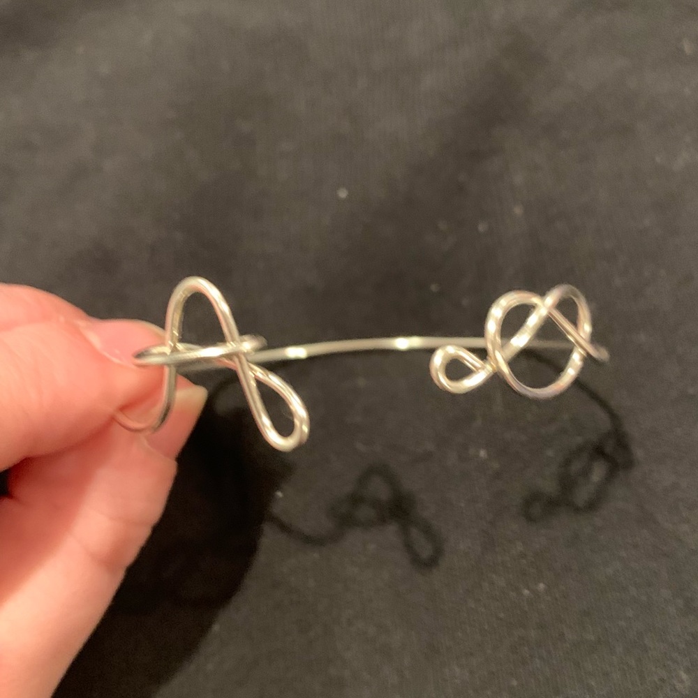 A, Knot detailed, silver bracelet
